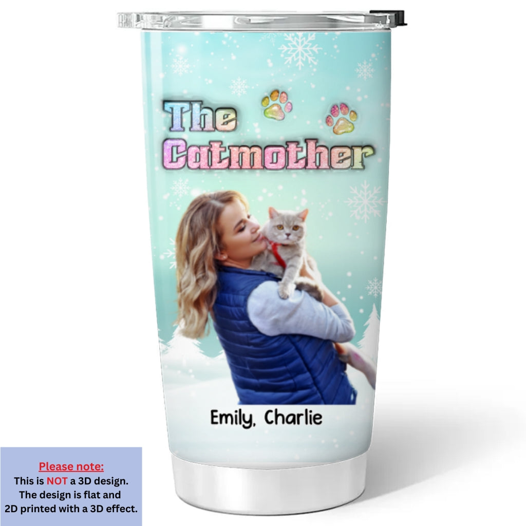 Cat Mother Cartoon Photo - Personalized 3D Inflated Effect Tumbler
