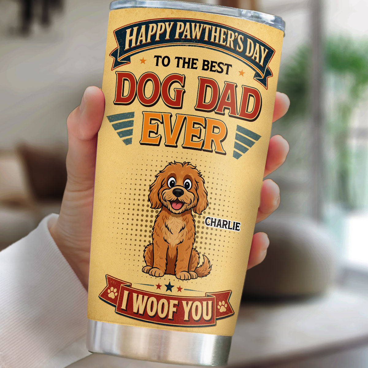 Custom Father's day Birthday Gifts For Dog Dad, Dog Lovers • Loving You My Whole Life - Personalized Tumbler