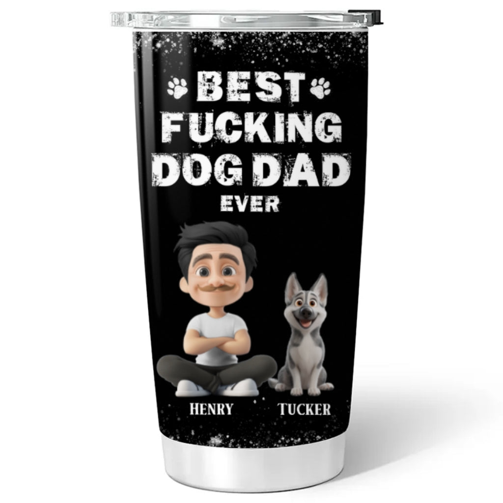 Custom Christmas Birthday Gifts For Dog Dad, Dog Lovers • This Is The Best Dad - Personalized Tumbler