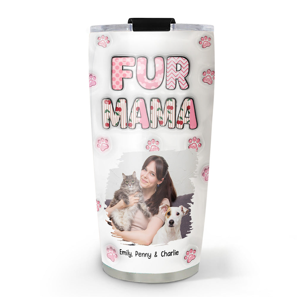 Custom Photo Christmas Birthday Gifts For Pet Mom, Pet Lovers • Cherry On Top Of Us Photo - Personalized 3D Inflated Effect Tumbler