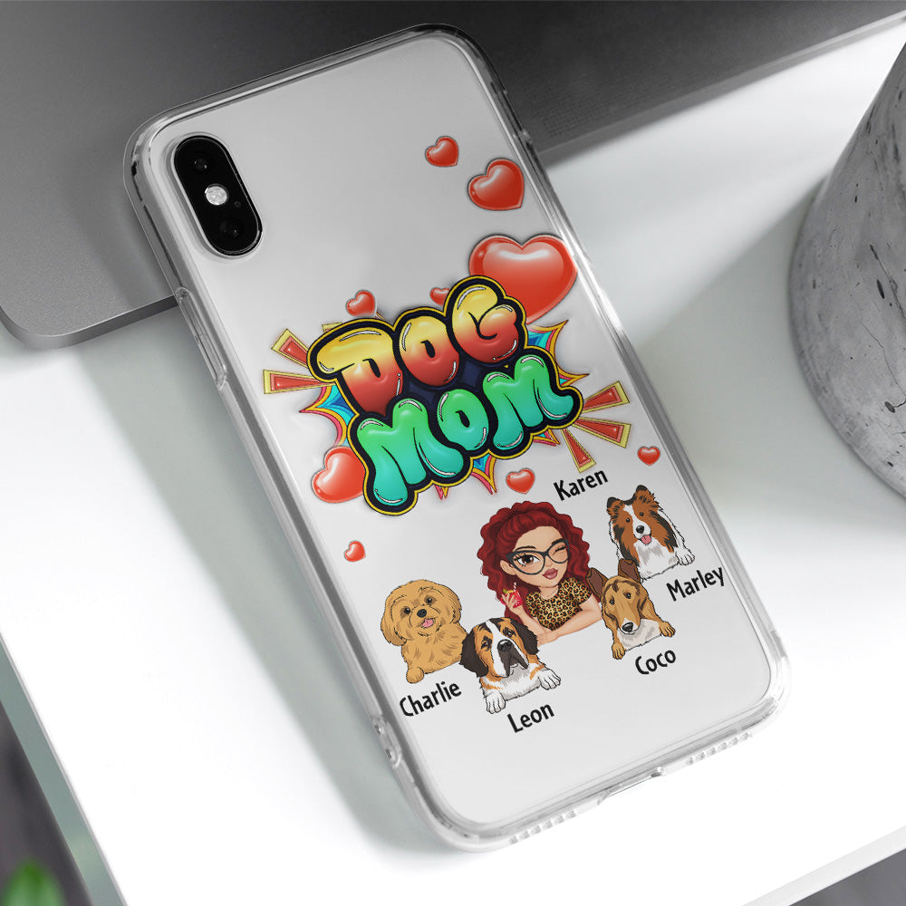Dog Mom Gradient - Personalized 3D Inflated Effect Phone Case