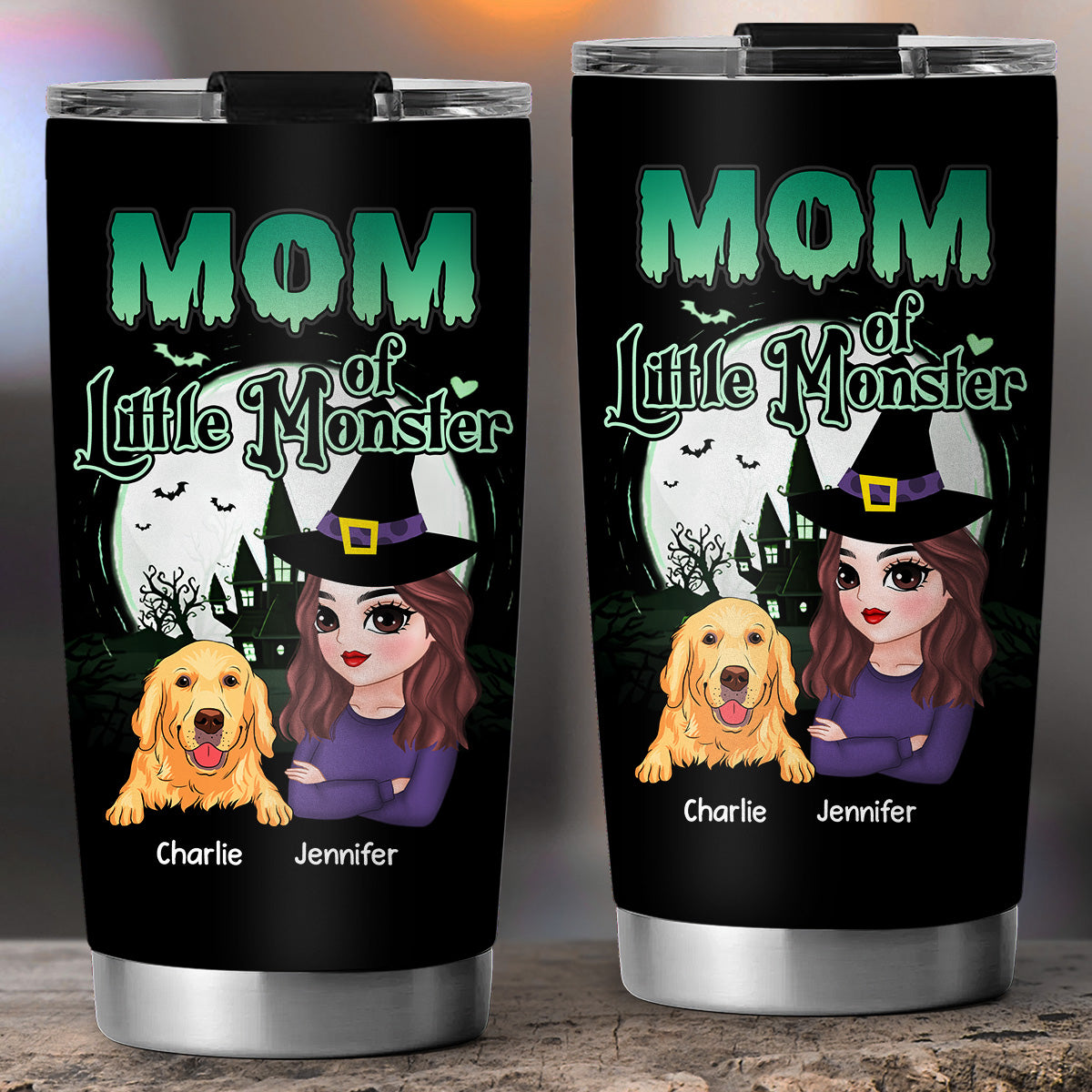 Custom Mother's day Birthday Gifts For Pet Mom, Pet Lovers • Mom Of Little Monsters - Personalized Tumbler