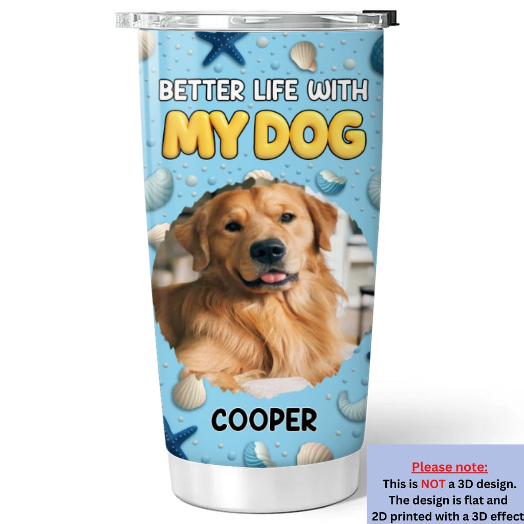 Custom Photo Christmas Birthday Gifts For Dog Mom, Dog Lovers • More Than Better Photo - Personalized 3D Inflated Effect Tumbler