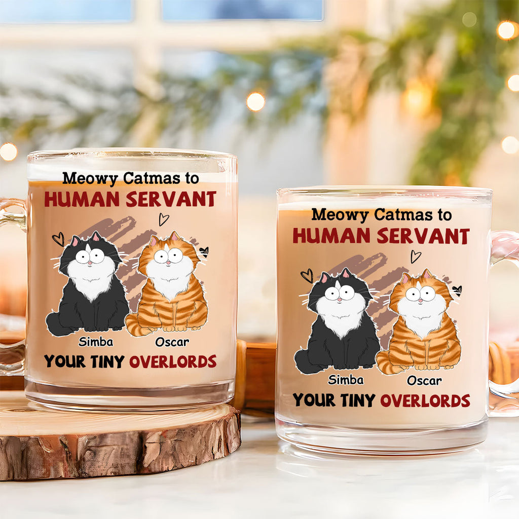 Custom Mother's day Birthday Gifts For Cat Mom, Cat Lovers • Your Tiny Overlords - Personalized Glass Mug