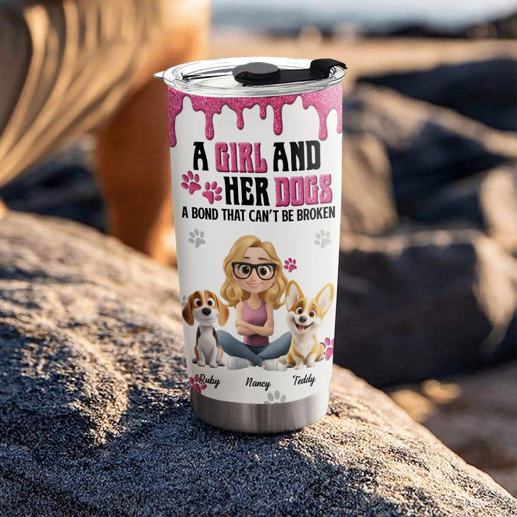 Custom Christmas Birthday Gifts For Dog Mom, Dog Lovers • Sparkle And Cheer - Personalized 3D Effect Tumbler