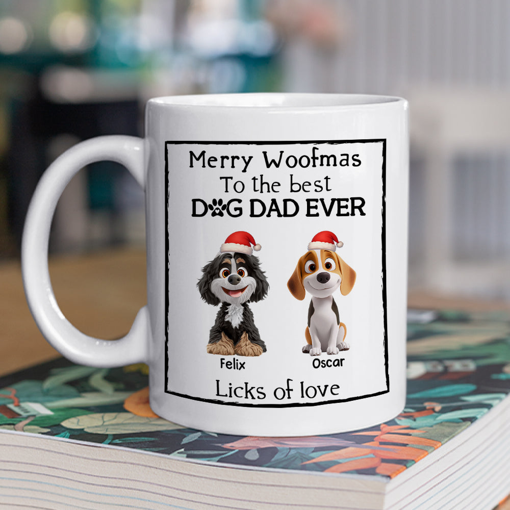 Custom Christmas Birthday Gifts For Dog Lovers • Licks Of Love Snow Ver - Personalized Coffee Mug