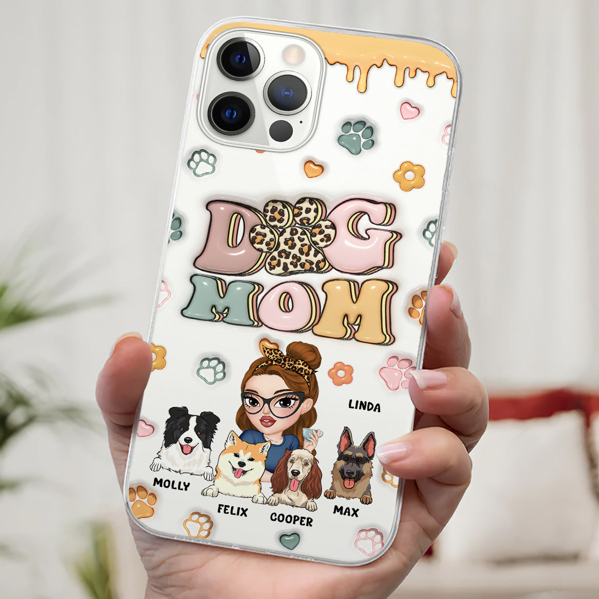Dog Mama - Personalized 3D Inflated Effect Phone Case