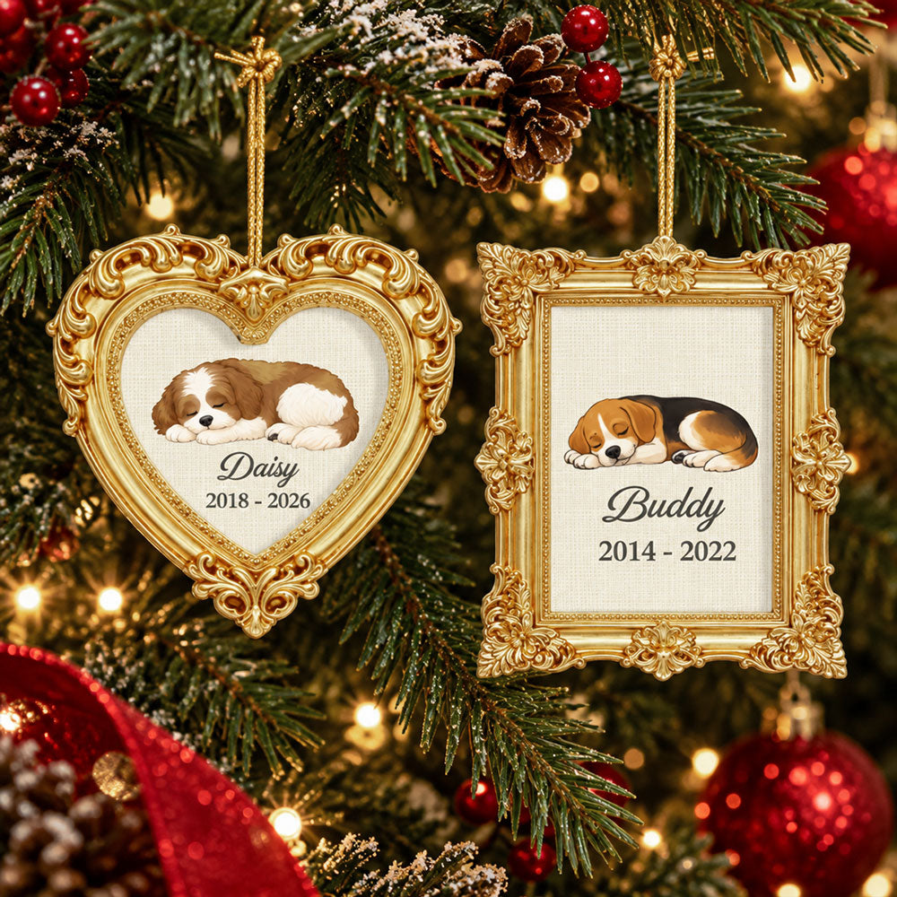 Custom Christmas Memorial Sympathy Gifts For Dogs, Cats • Always by Your Side - Personalized Ornate Ornament