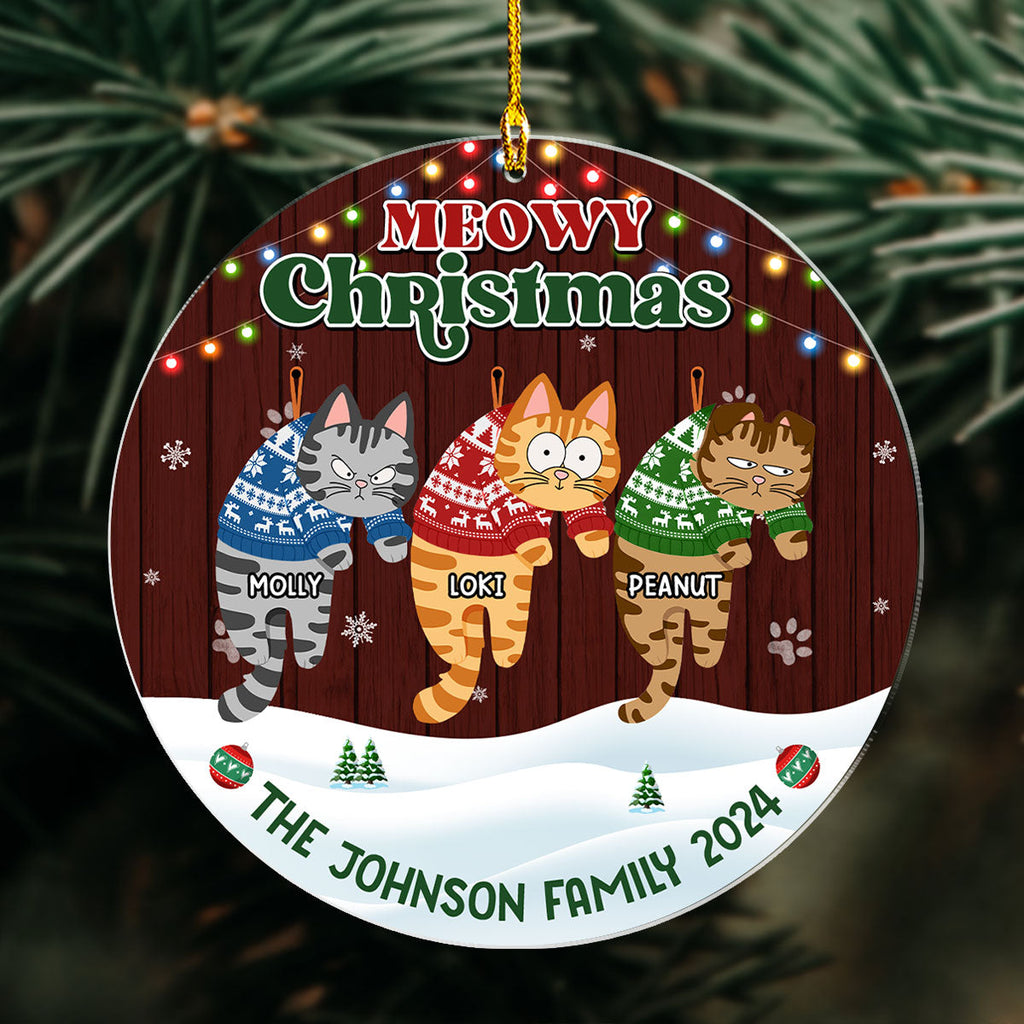Meowy Christmas 2024 - Personalized Acrylic Ornament