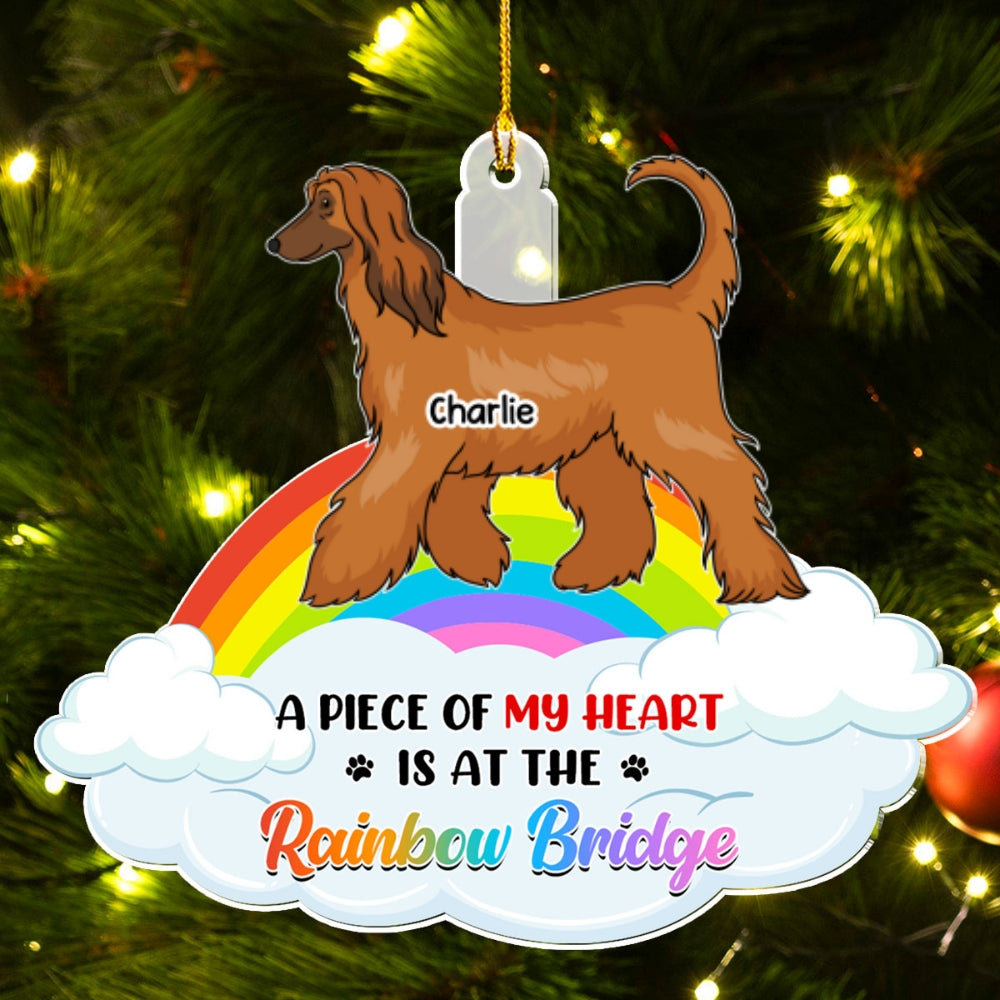 Custom Christmas Memorial Sympathy Gifts For Dogs, Cats • Piece Of Dog Mom - Personalized Acrylic Ornament