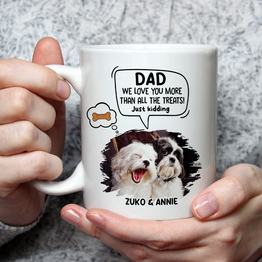 Custom Photo Christmas Birthday Gifts For Dog Lovers • Just Kidding Cartoon Photo - Personalized Coffee Mug