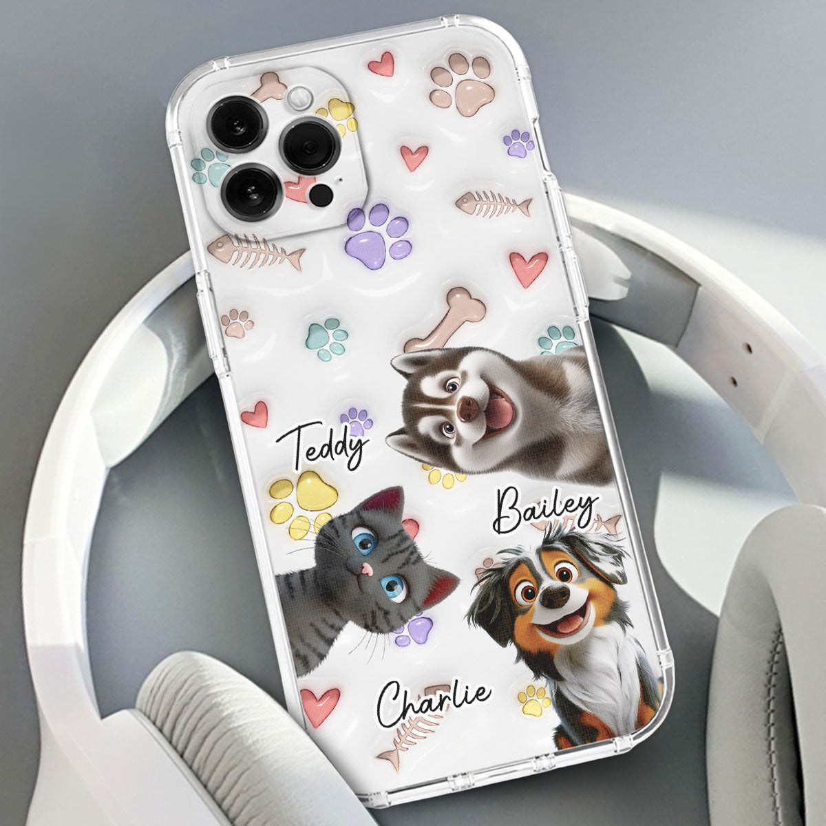 Baby Lovely Pet - Personalized 3D Inflated Effect Phone Case