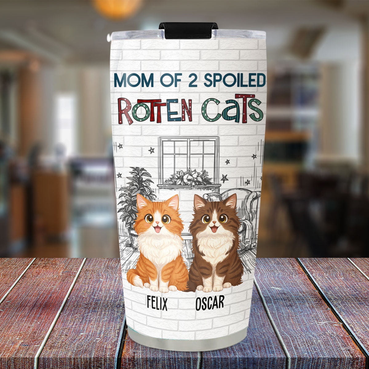 Custom Mother's day Birthday Gifts For Cat Mom, Cat Lovers • Funny Mom Dad Storybook Cat - Personalized Tumbler