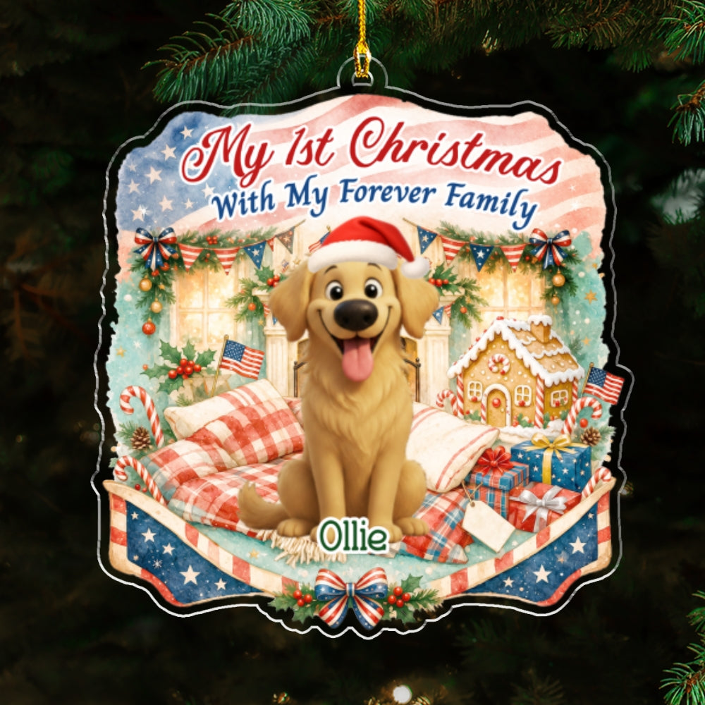 Custom Christmas Decor Home Birthday Gifts For Dog Mom, Dog Lovers • Our Pup Is First Noel - Personalized Acrylic Ornament
