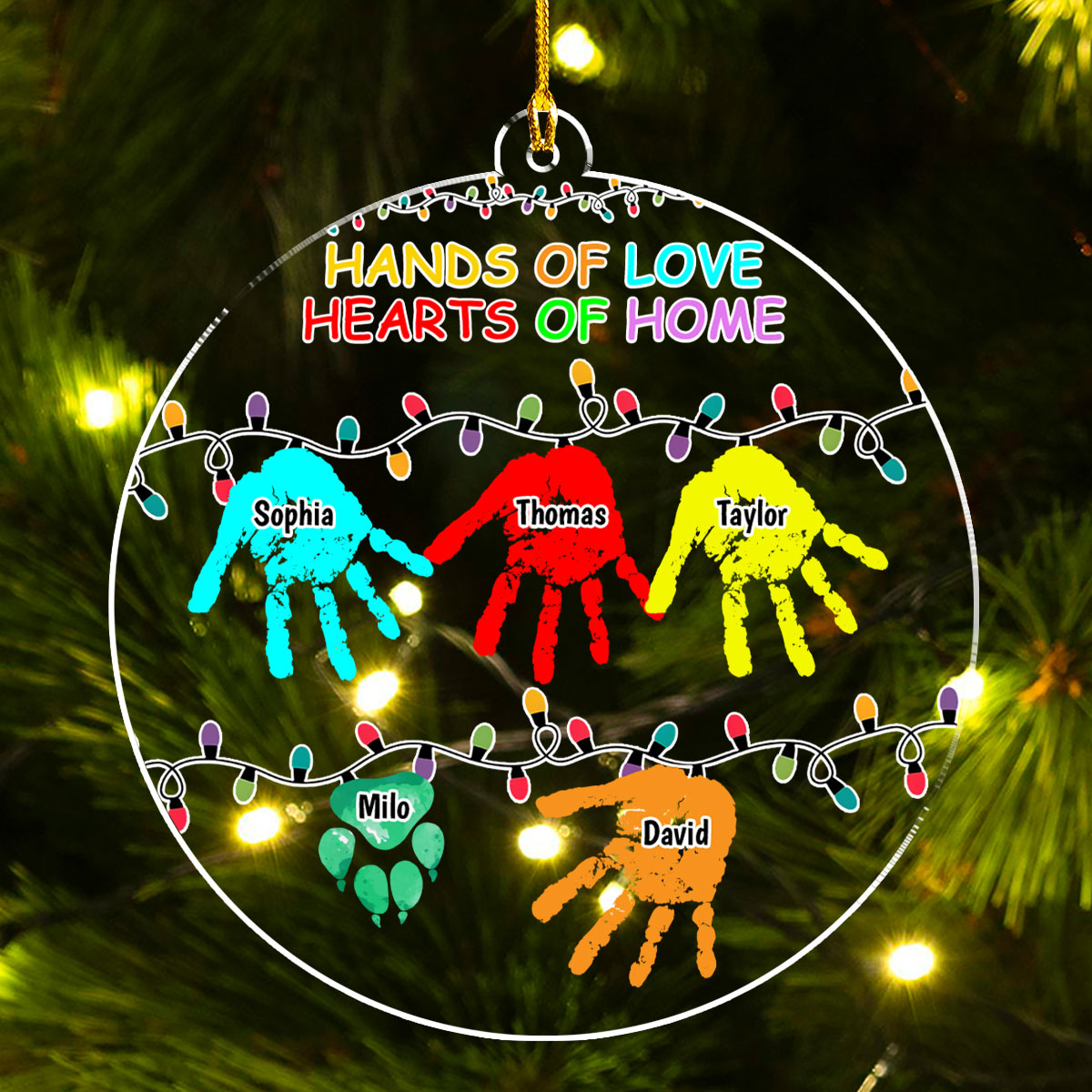 Hands Of Love - Personalized Acrylic Ornament