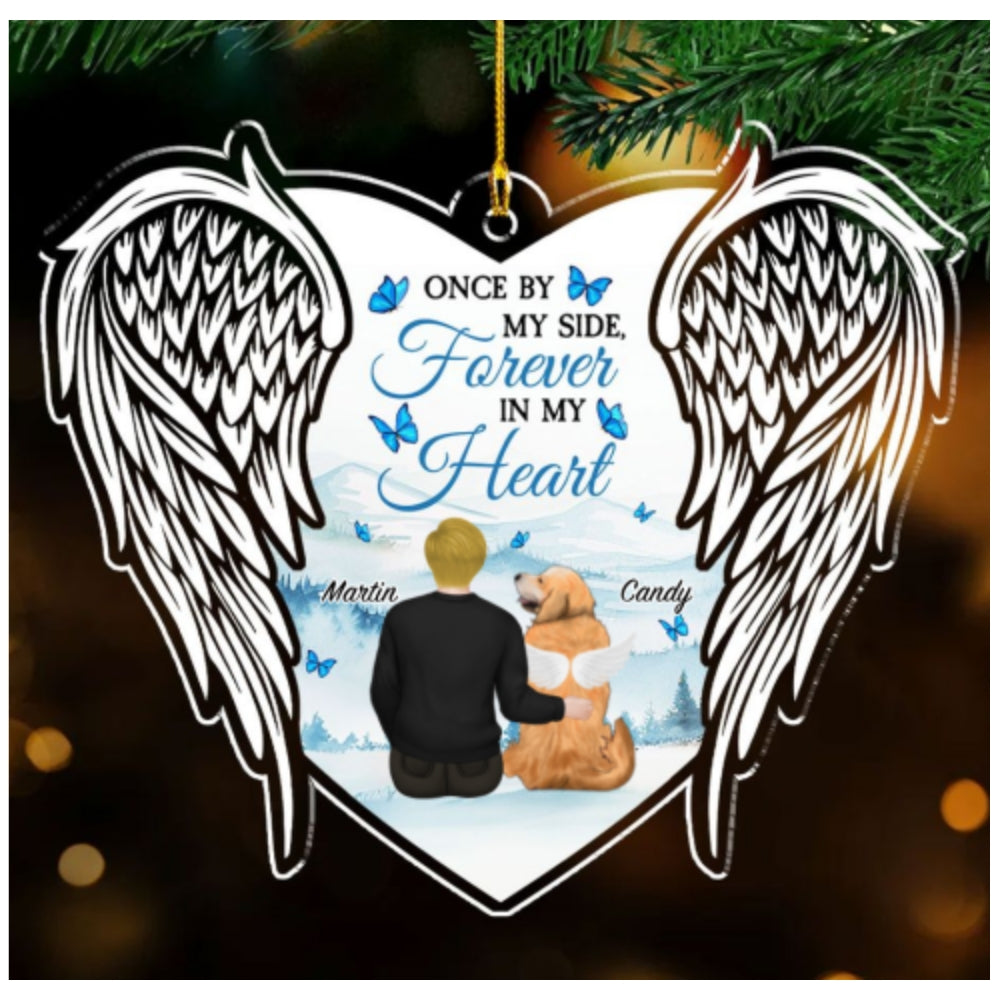 Custom Christmas Memorial Sympathy Gifts For Dogs, Cats • I Have You In My Heart - Personalized Acrylic Ornament