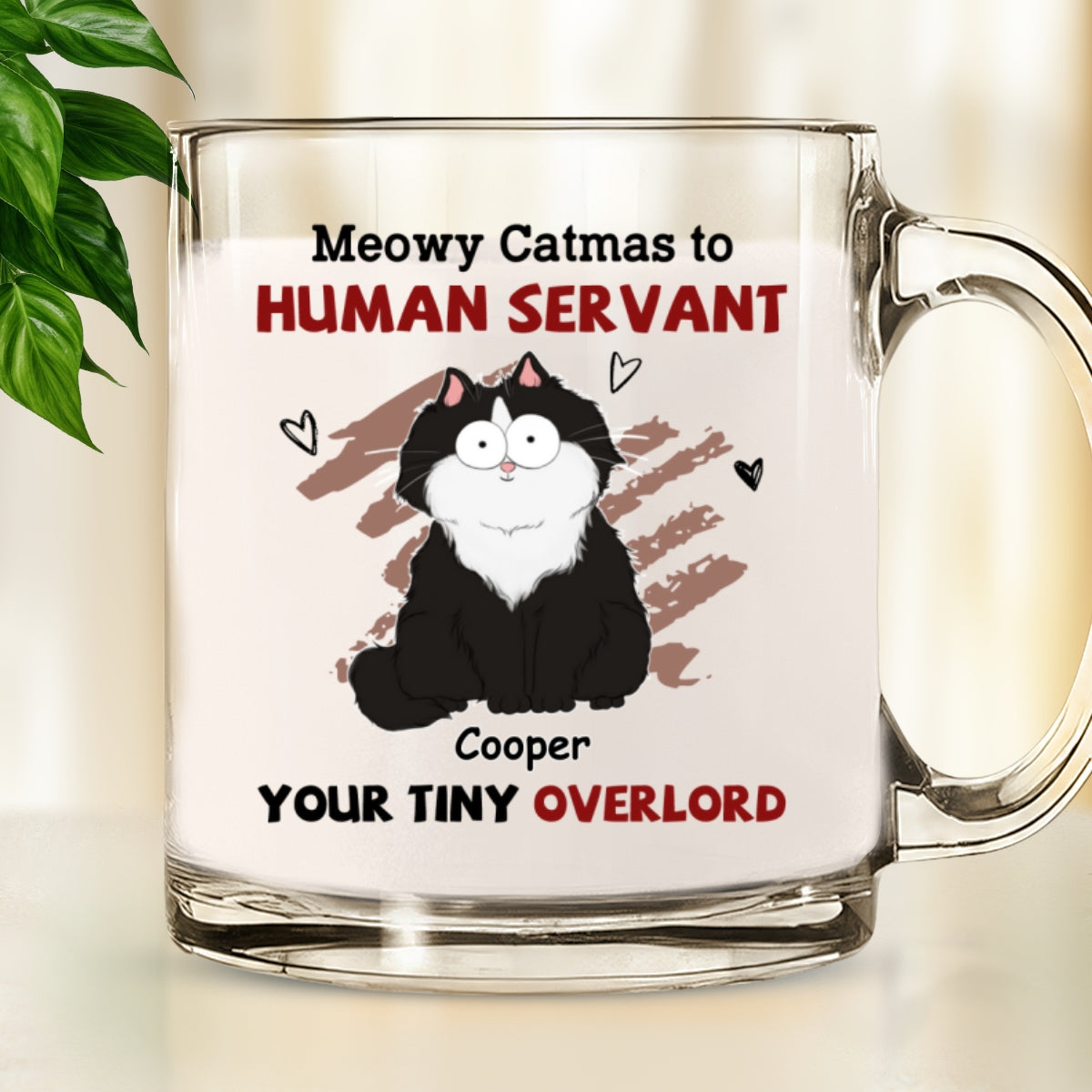Custom Mother's day Birthday Gifts For Cat Mom, Cat Lovers • Your Tiny Overlords - Personalized Glass Mug