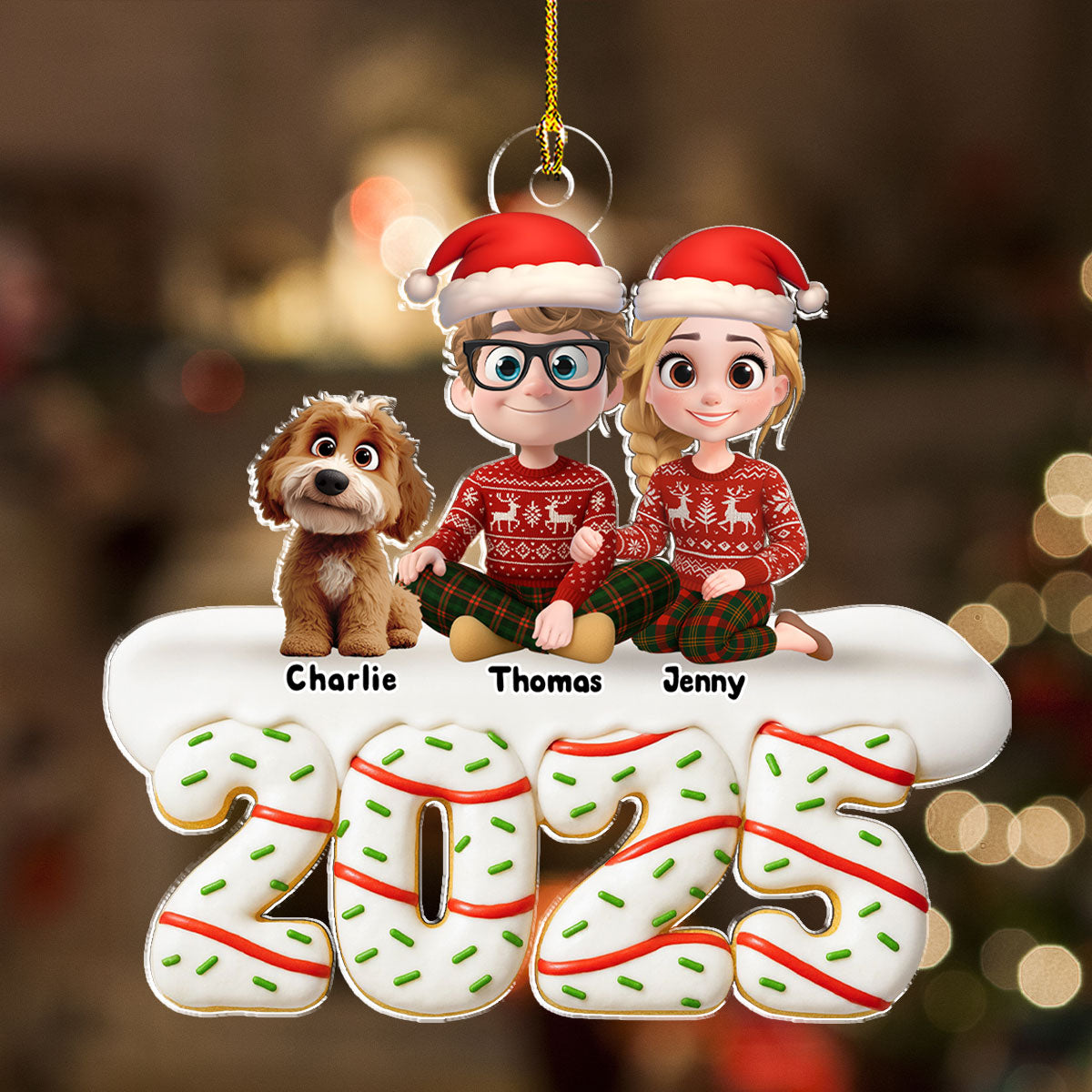 Custom Christmas Decor Home Birthday Gifts For Dog Lovers • Happiness Baked Into Every Moment - Personalized Acrylic Ornament