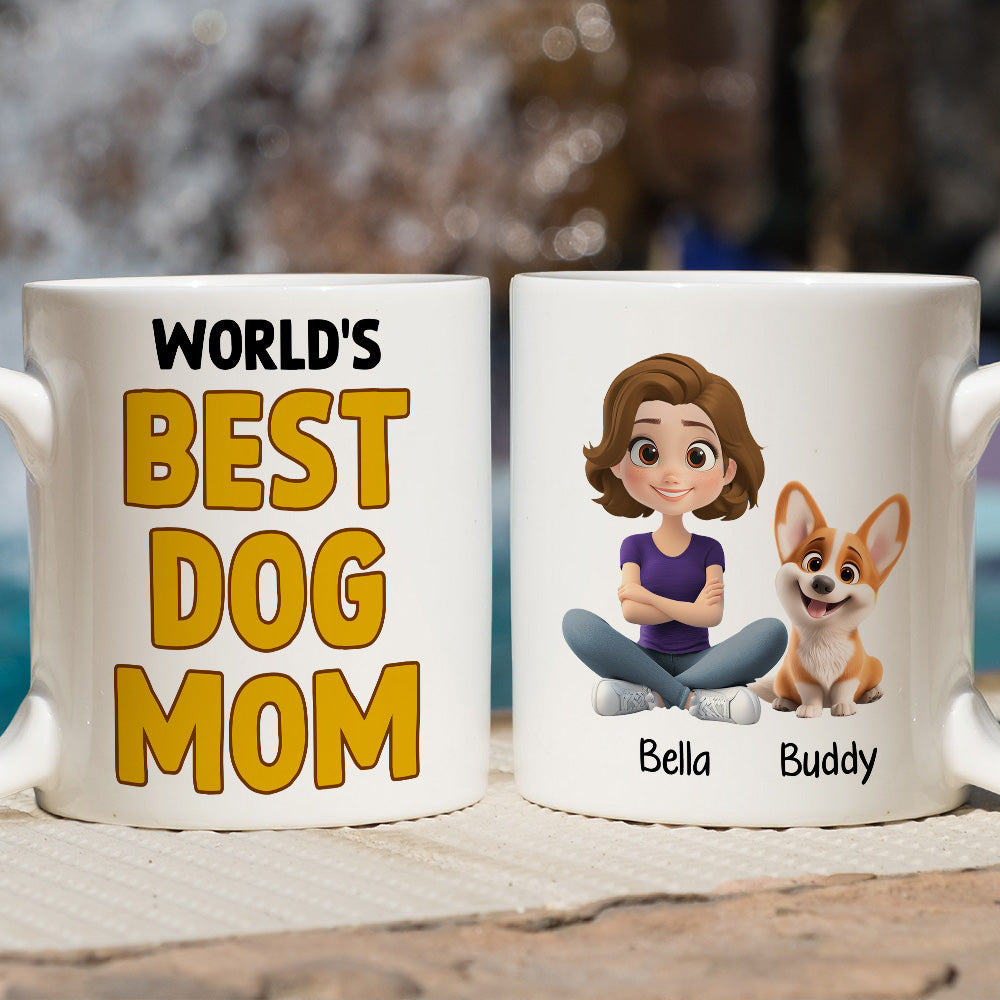 Custom Christmas Birthday Gifts For Dog Lovers • Best Dad In The World - Personalized Coffee Mug
