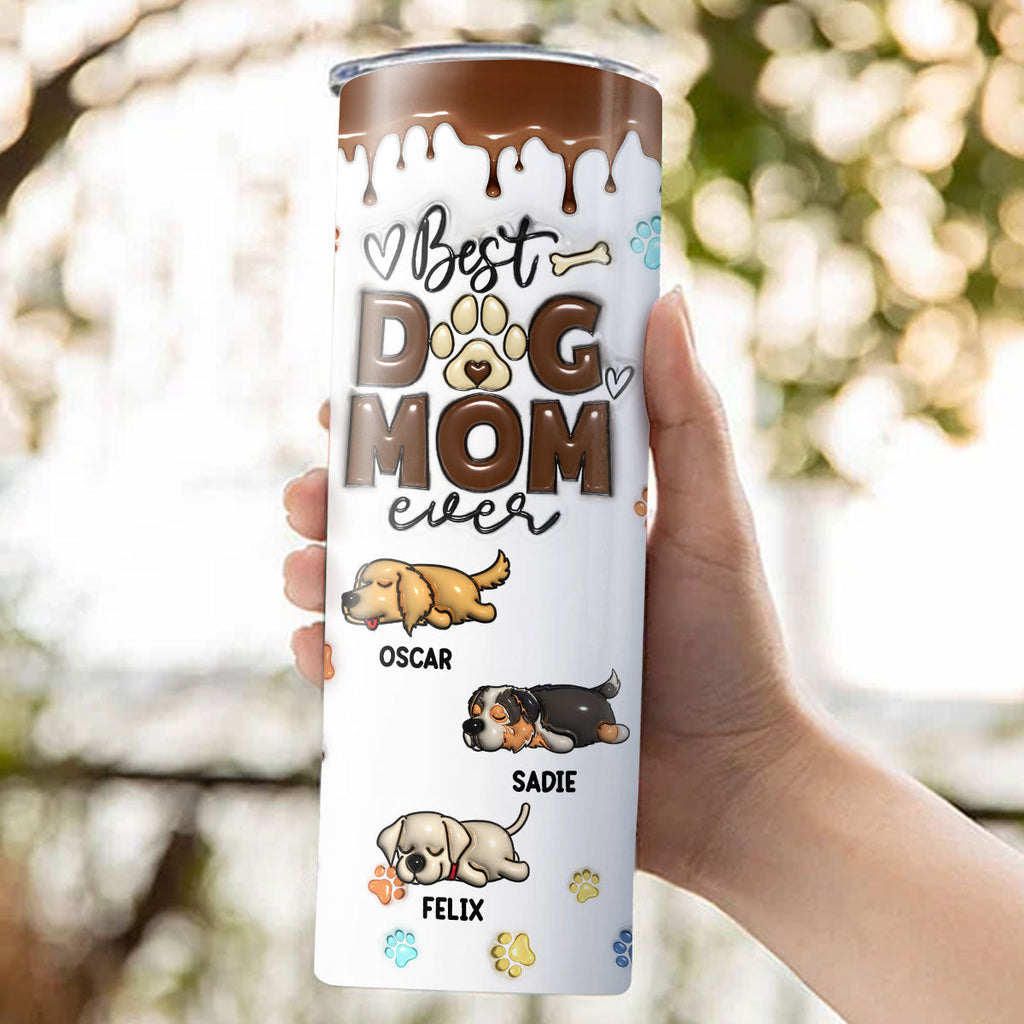 Custom Christmas Birthday Gifts For Dog Lovers • You Are The Best - Personalized 3D Inflated Effect Skinny Tumbler