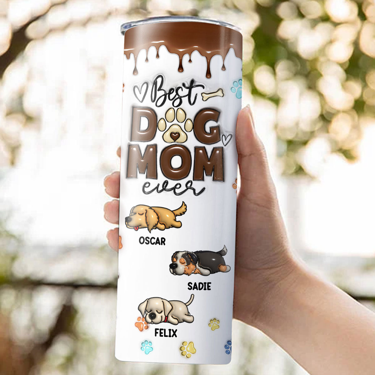 Custom Christmas Birthday Gifts For Dog Lovers • You Are The Best - Personalized 3D Inflated Effect Skinny Tumbler
