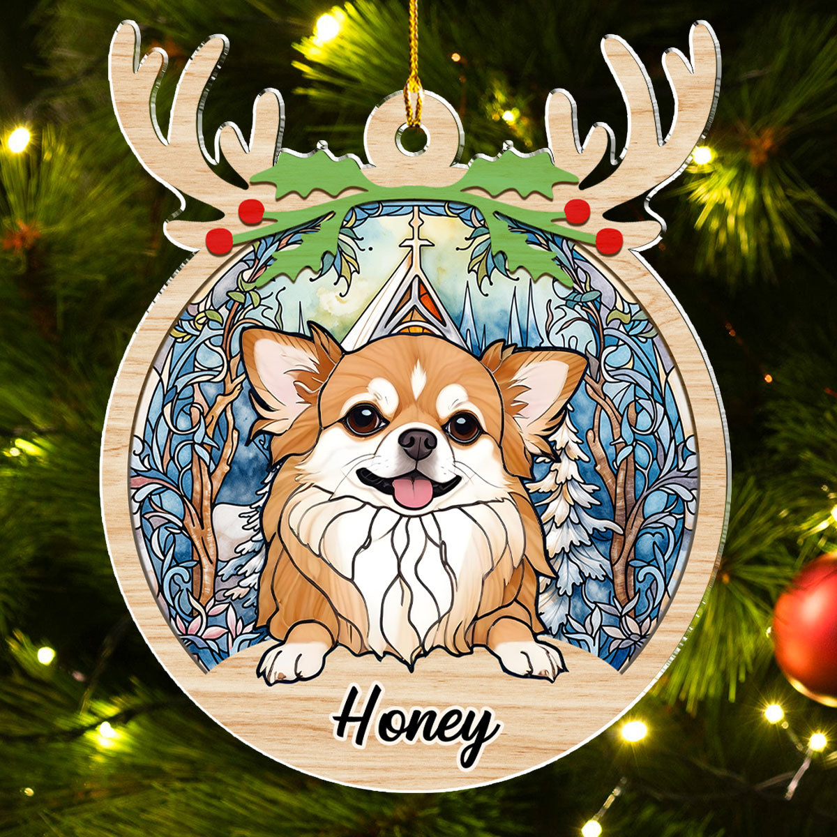 Custom Christmas Decor Home Birthday Gifts For Dog Lovers • Warm Christmas - Personalized Acrylic Ornament
