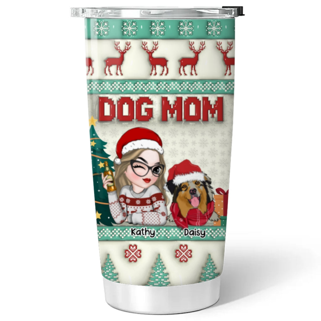 Custom Mother's day Birthday Gifts For Pet Mom, Pet Lovers • Special Dog Mom - Personalized 3D Inflated Effect Tumbler