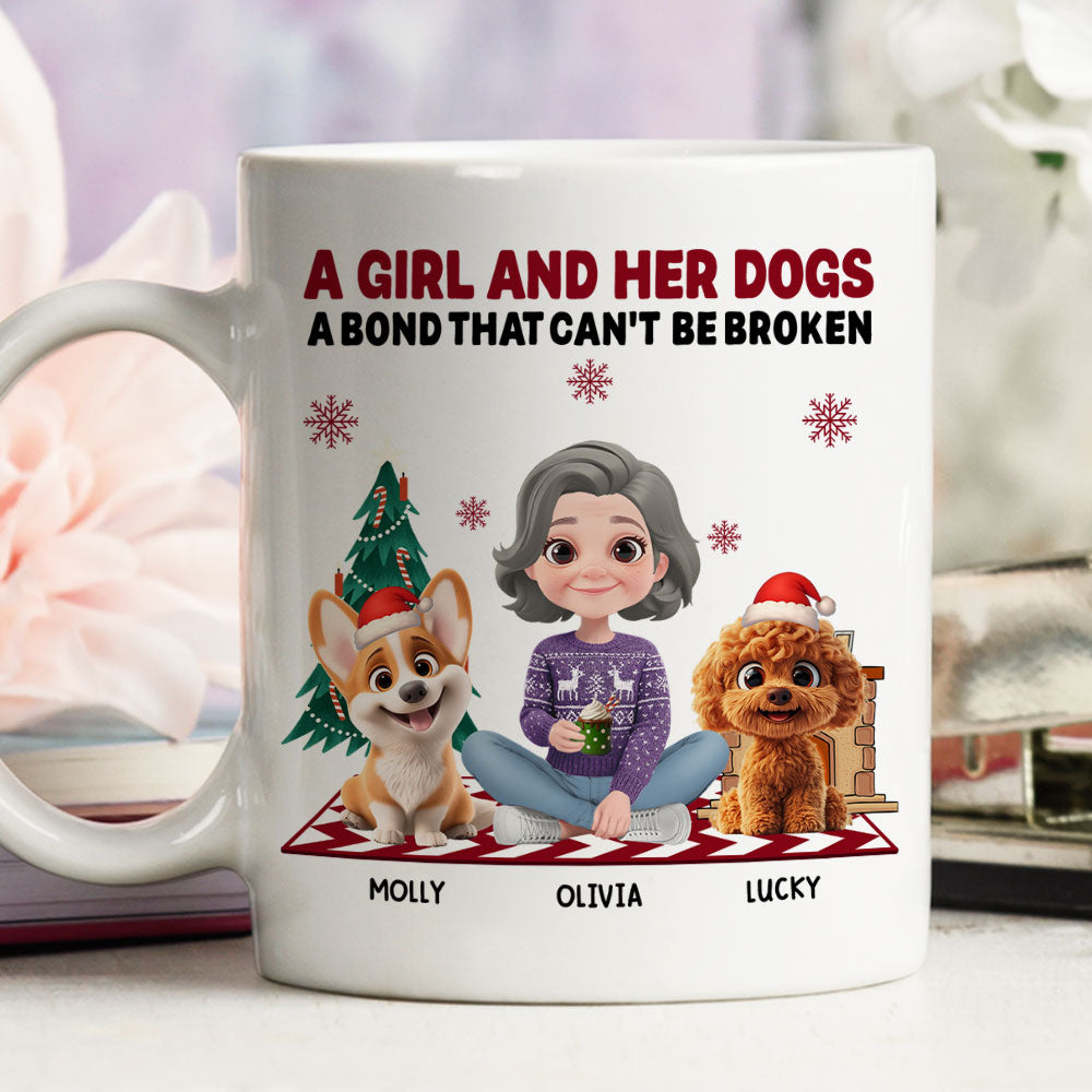 Custom Christmas Birthday Gifts For Dog Mom, Dog Lovers • A Girl And Her Dog Christmas - Personalized Coffee Mug