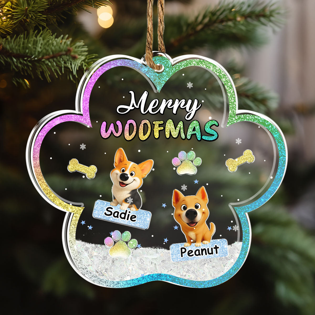 We And Snow - Personalized Acrylic Shaker Ornament