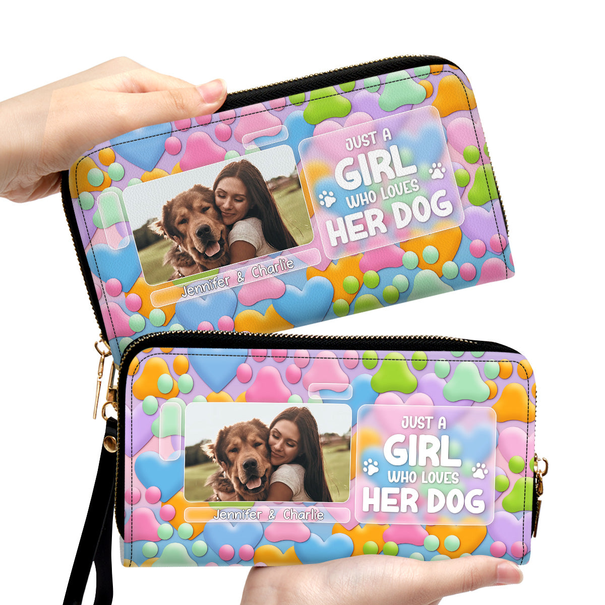 Just A Girl Who Love Dogs Photo - Personalized Leather Wallet