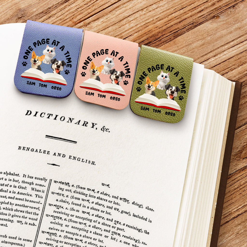 One Page Once With Us - Personalized Leather Bookmark