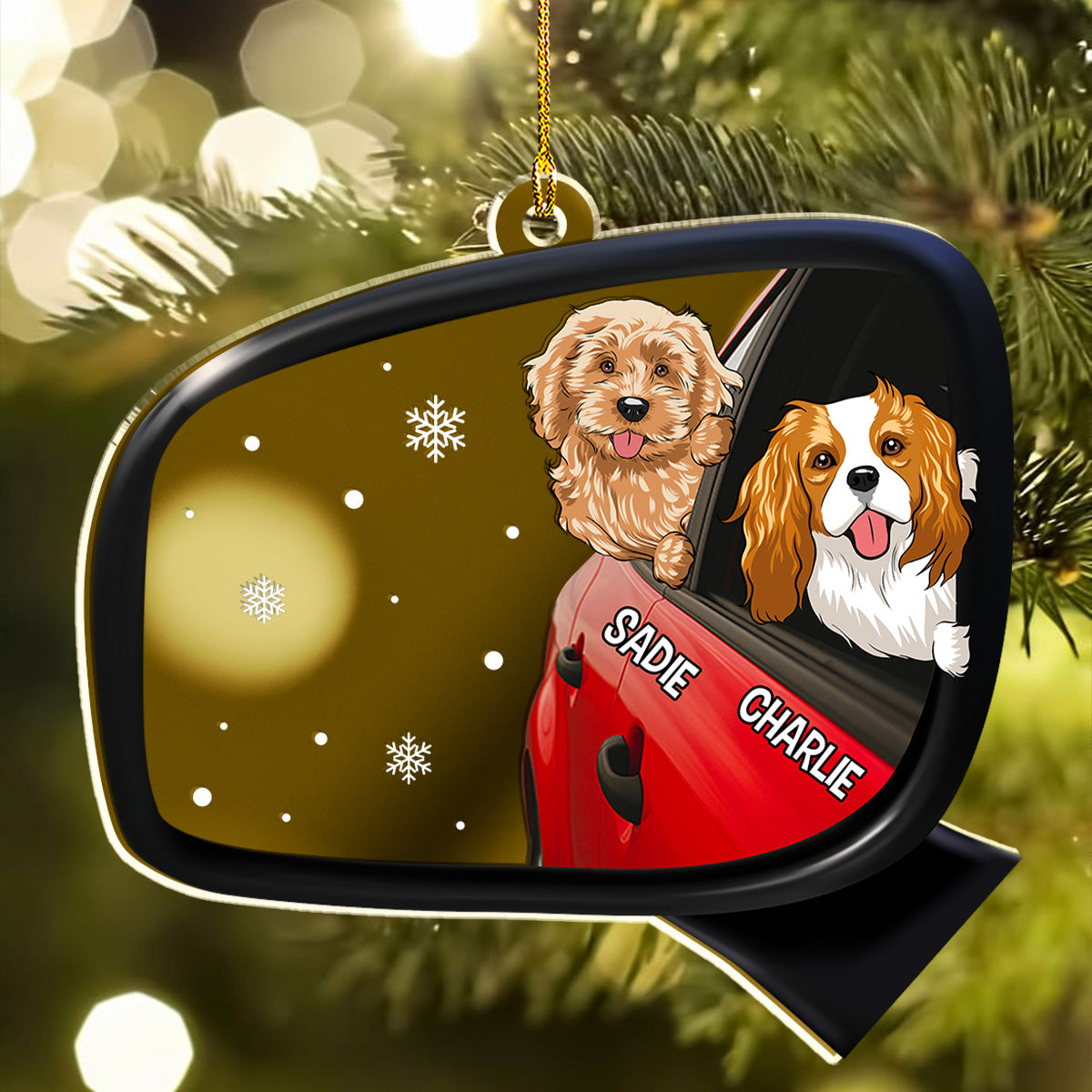 Custom Christmas Decor Home Birthday Gifts For Dog Mom, Dog Lovers • Head Out Window - Personalized Mirrored Acrylic Ornament