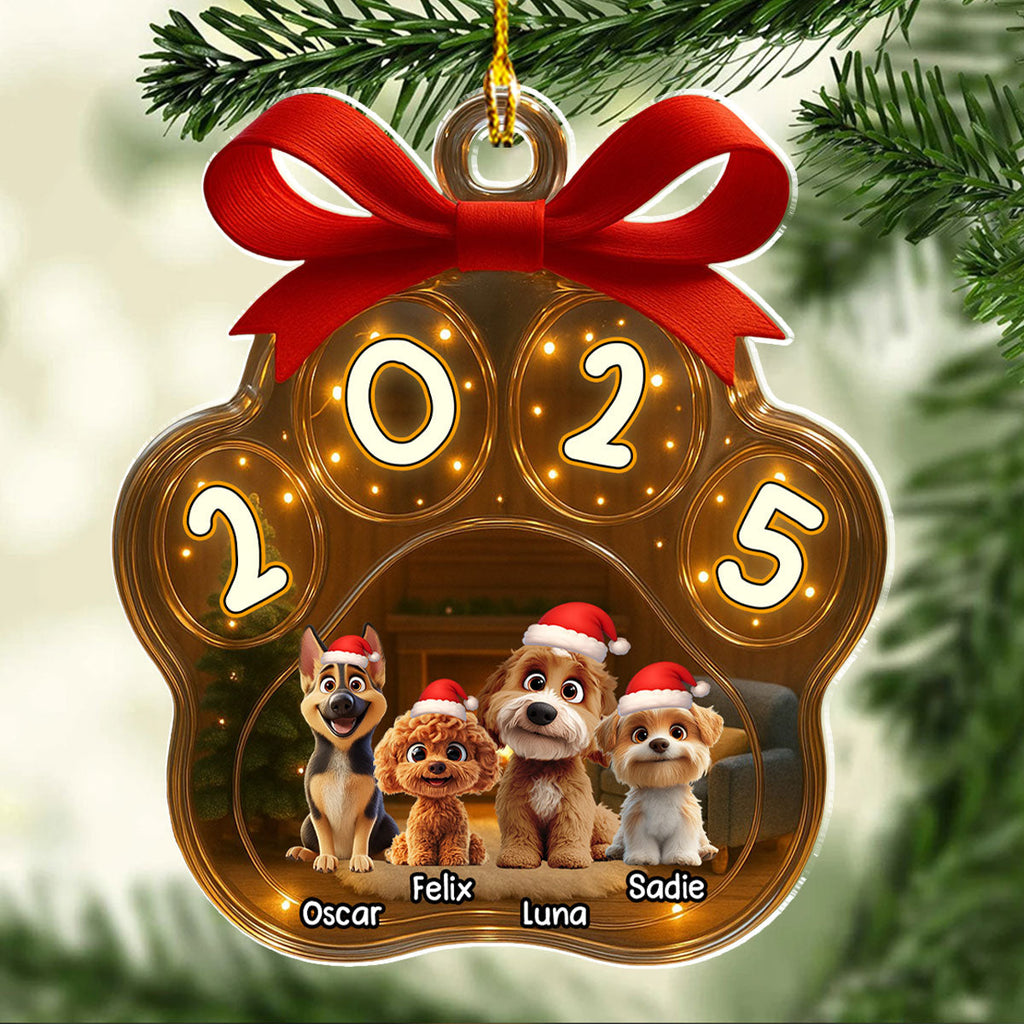 Custom Christmas Decor Home Birthday Gifts For Dog Lovers • Christmas Gift - Personalized 3D Inflated Effect Acrylic Ornament
