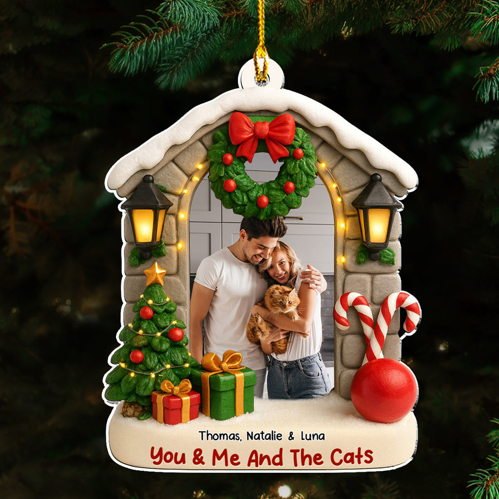 Custom Christmas Decor Home Birthday Gifts For Cat Lovers • Bond Of Cat Love Photo - Personalized 3D Effect Acrylic Ornament