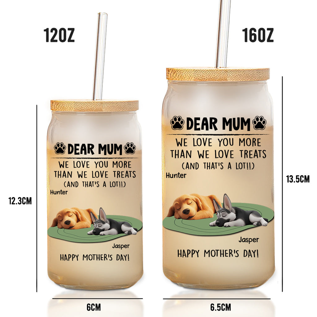 Love You More Than Love Treats - Personalized Glass Can