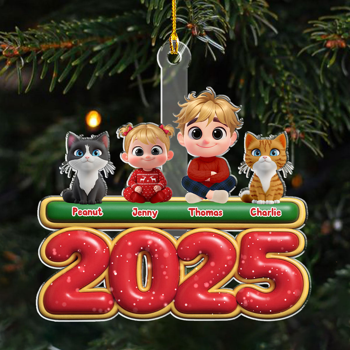 Custom Christmas Decor Home Birthday Gifts For Pet Lovers • My Kids Is Here Pet Version - Personalized Acrylic Ornament