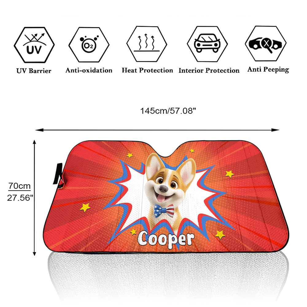 Custom Christmas Birthday Gifts Car Accessories for Dog Parents • Hang Out With Me - Personalized Car Sunshade