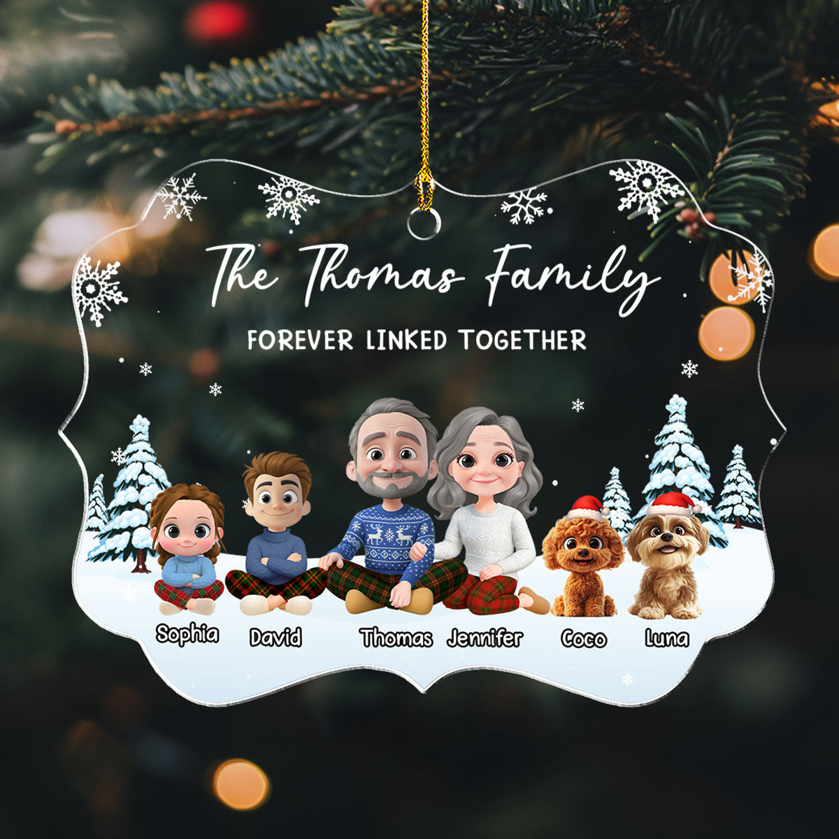Custom Christmas Decor Home Birthday Gifts For Dog Lovers • Family Roots Bloom Every Season - Personalized Acrylic Ornament