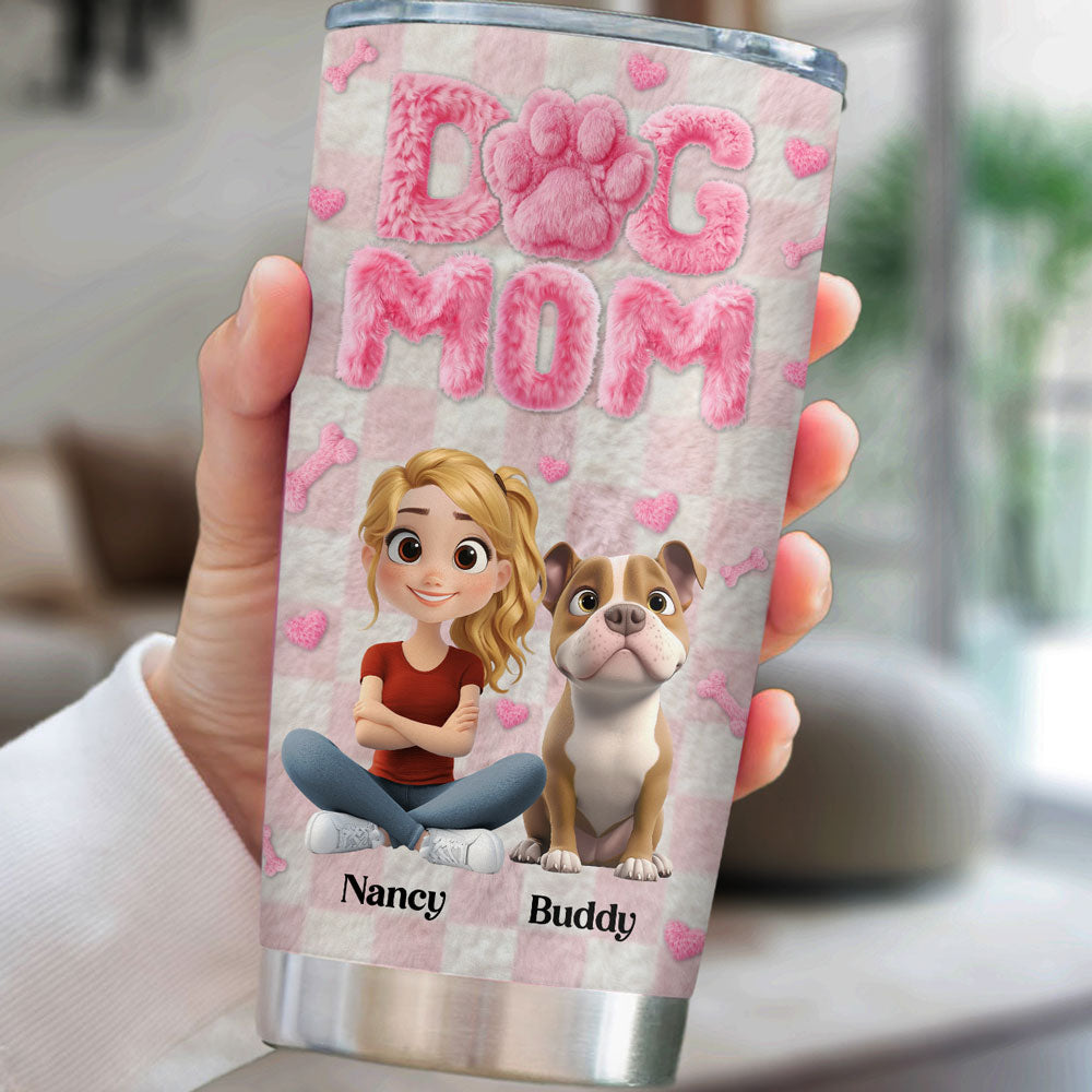 Custom Christmas Birthday Gifts For Dog Mom, Dog Lovers • My Furry Family - Personalized 3D Effect Tumbler