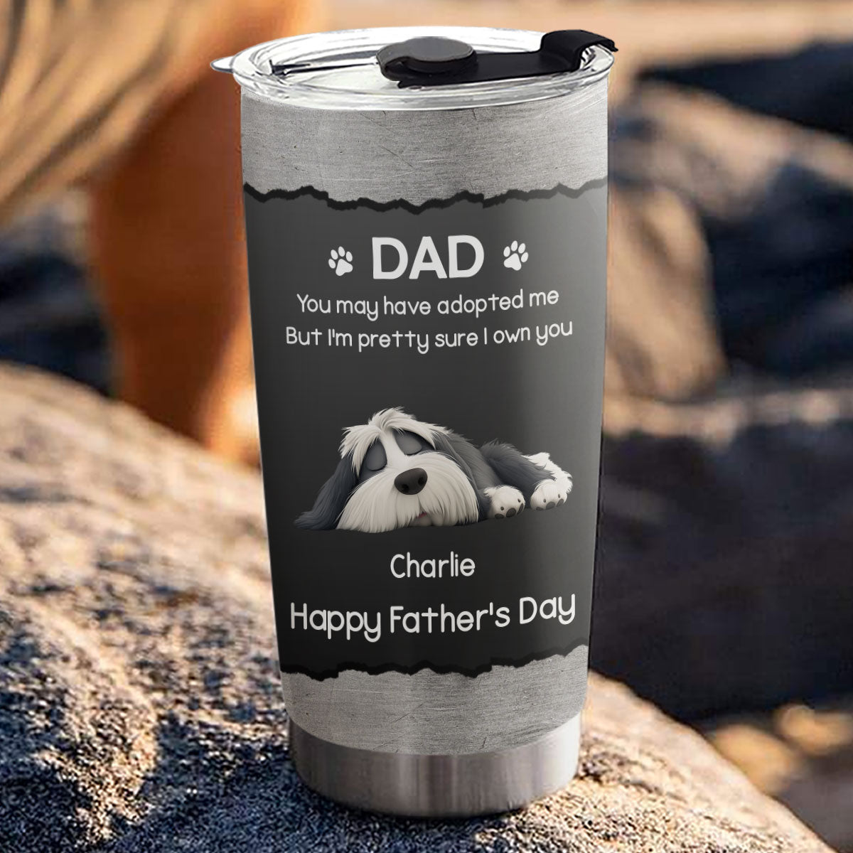 Custom Father's day Birthday Gifts For Dog Dad, Dog Lovers • I Own You For Sure - Personalized Tumbler