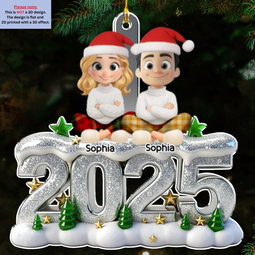 Such A Glittery Year - Personalized 3D Effect Acrylic Ornament