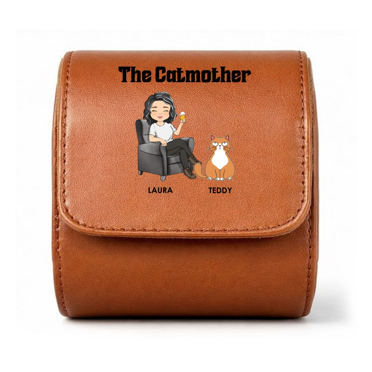 The Catmother - Personalized Leather Watch Case