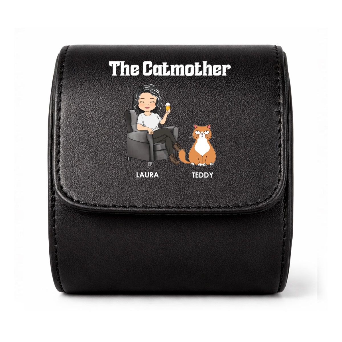 The Catmother - Personalized Leather Watch Case