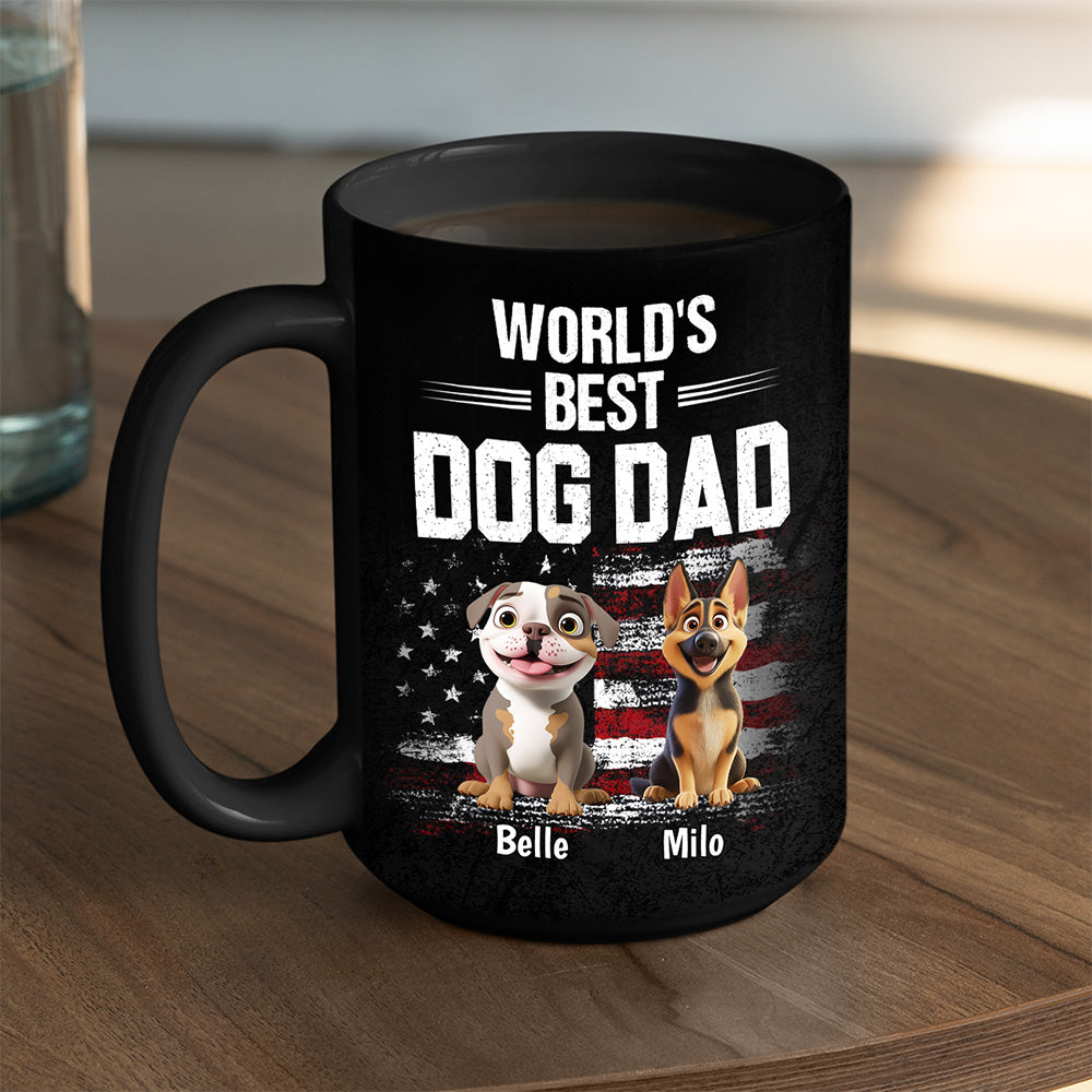 Custom Father's day Birthday Gifts For Dog Dad, Dog Lovers • World Best Dog Dad - Personalized Coffee Mug