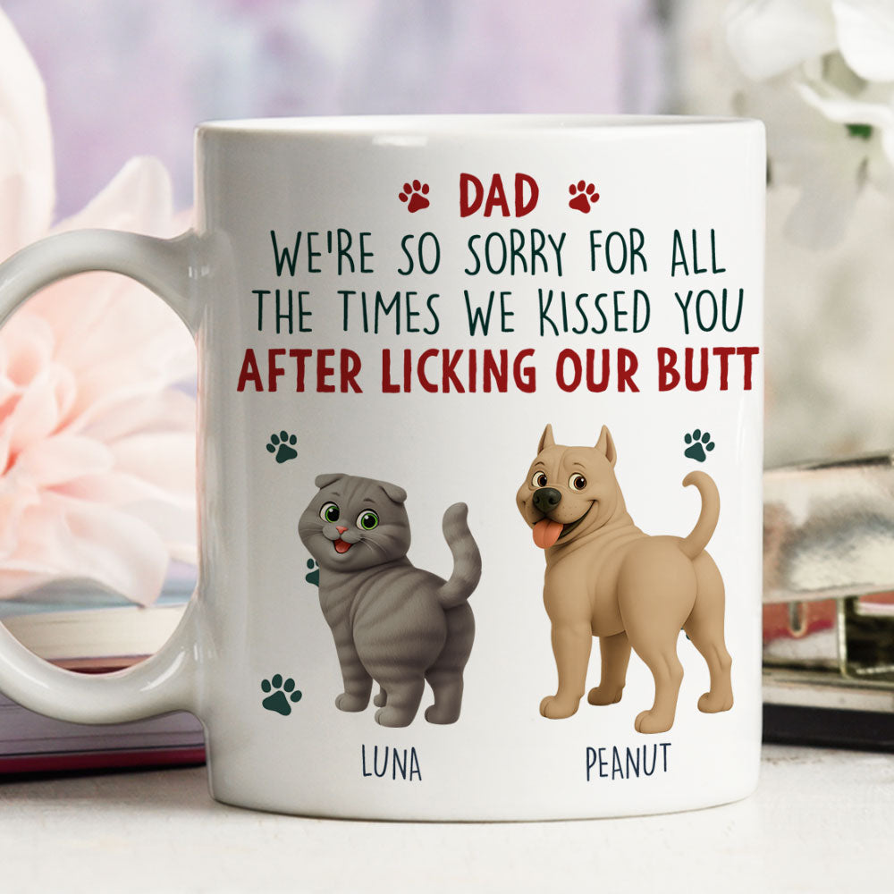 Custom Christmas Birthday Gifts For Dog Lovers • Sorry Mom Dad Pet Version - Personalized Coffee Mug