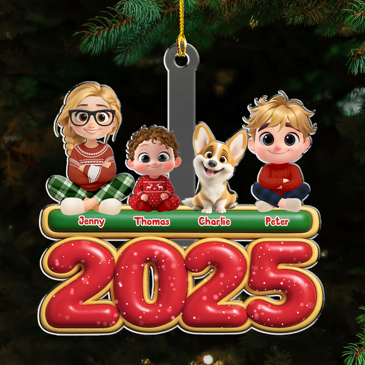 Custom Christmas Decor Home Birthday Gifts For Dog Lovers • My Kids Is Here - Personalized Acrylic Ornament