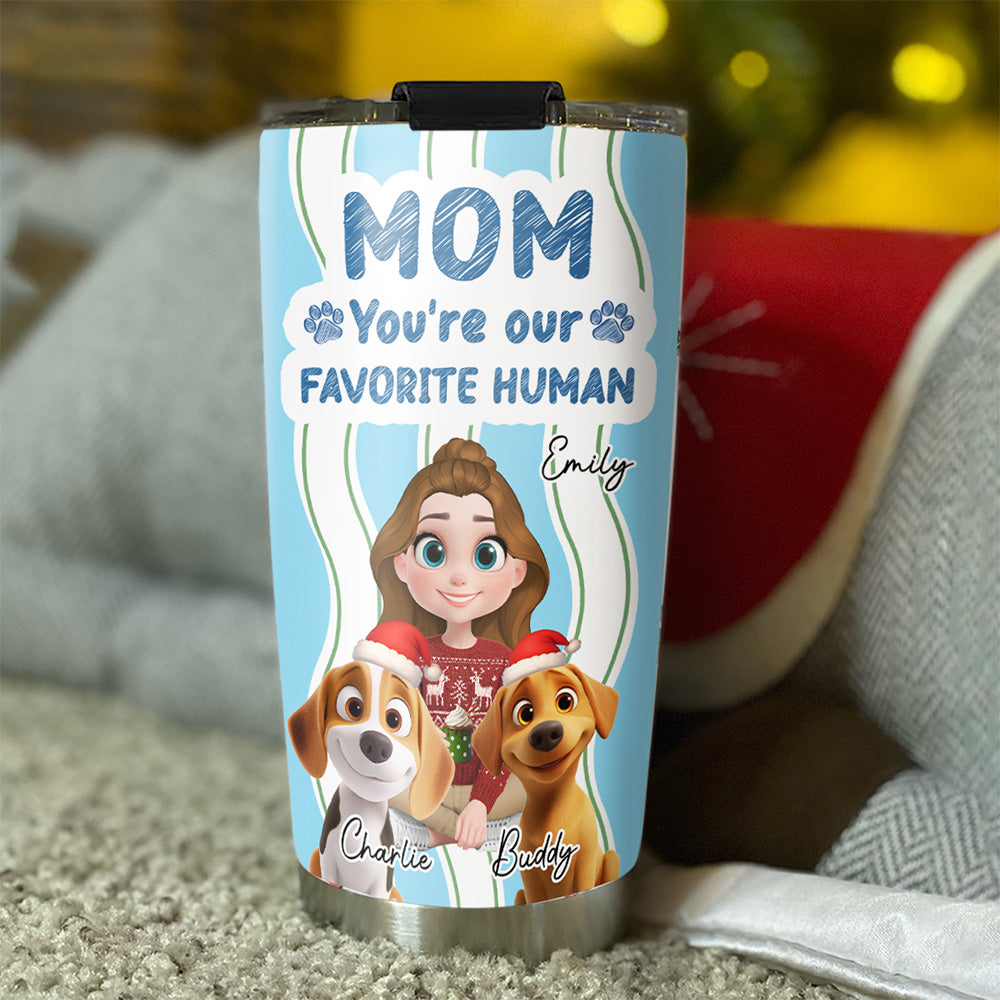 Custom Christmas Birthday Gifts For Dog Mom, Dog Lovers • Favorite Christmas Dog Mom - Personalized Tumbler