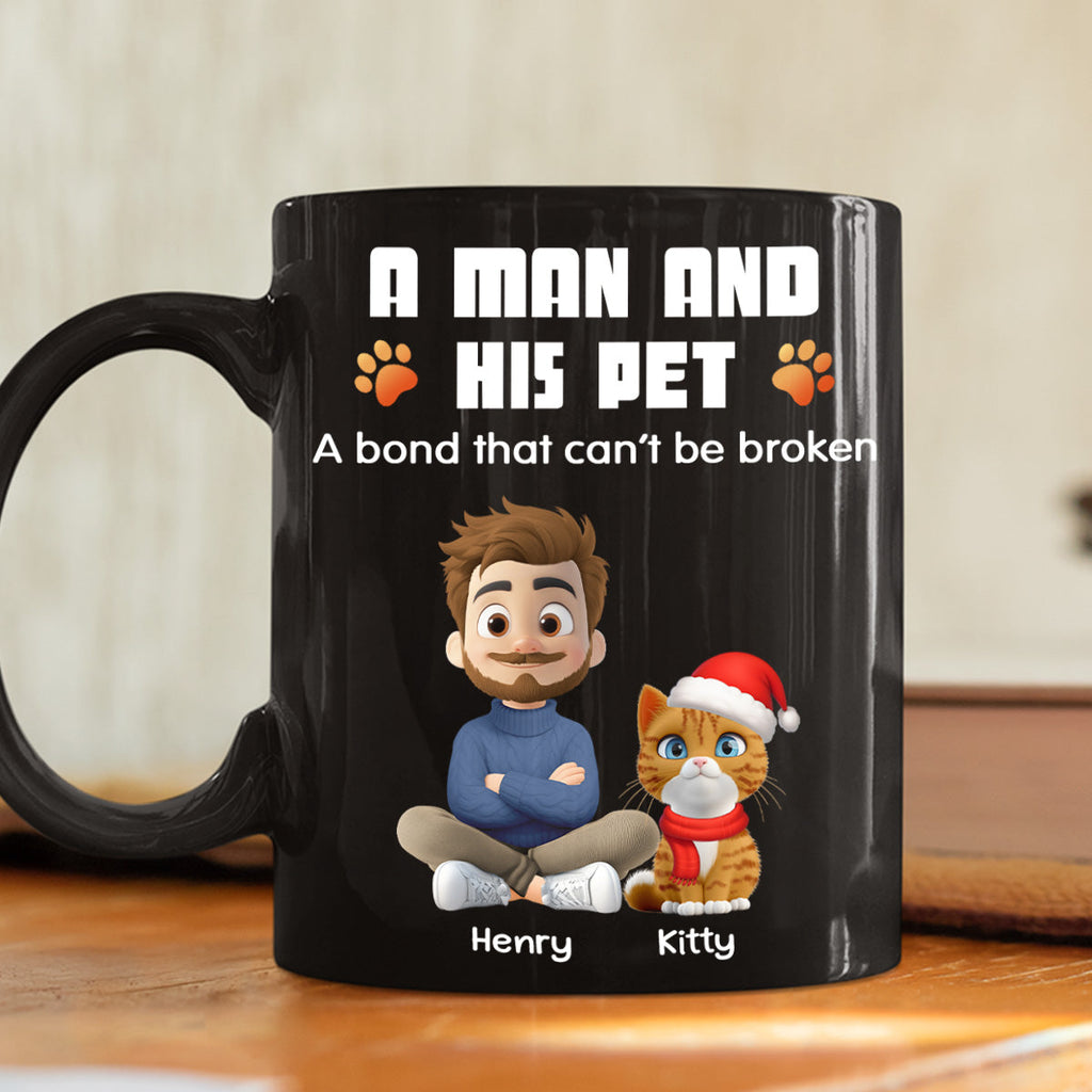 Custom Christmas Birthday Gifts For Dog Lovers • Human And Their Pet Cartoon Christmas - Personalized Coffee Mug
