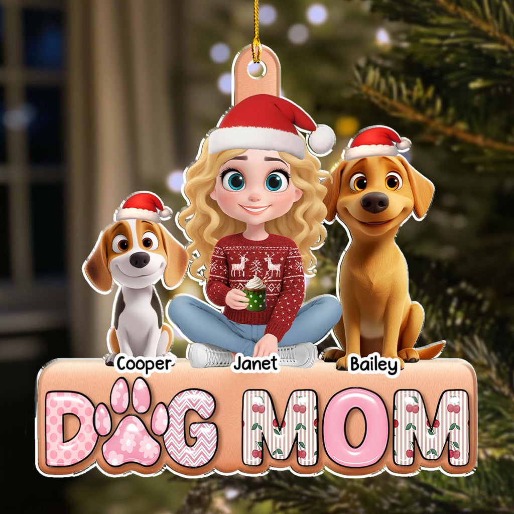 Custom Christmas Decor Home Birthday Gifts For Dog Mom, Dog Lovers • Cherry On Top This Year - Personalized 3D Effect Acrylic Ornament