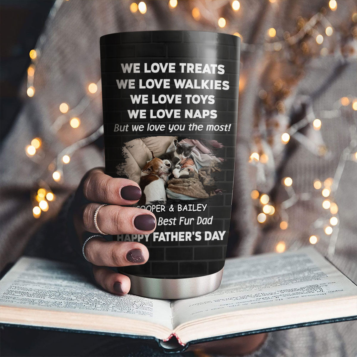 Custom Photo Christmas Birthday Gifts For Pet Lovers • Love You The Most Fur Photo Ver - Personalized Tumbler